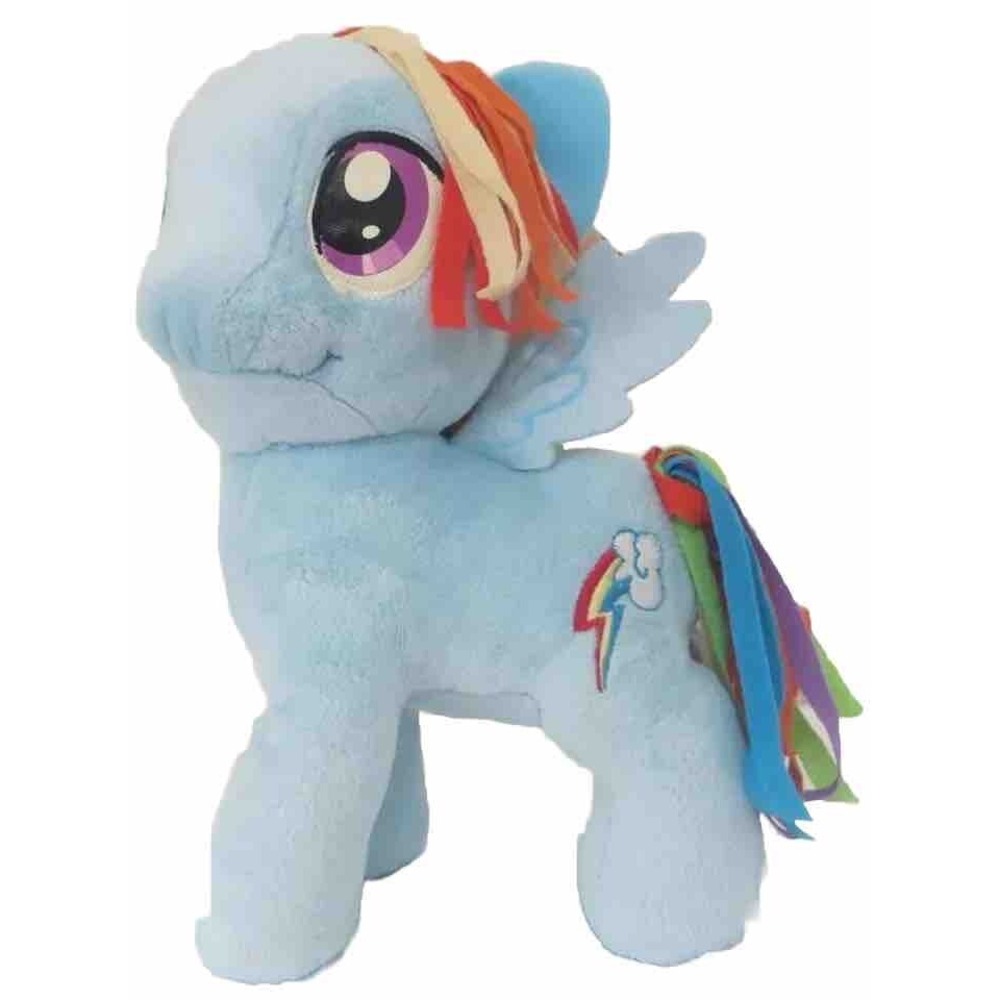 My Little Pony Rainbow Dash 12" Plush Stuffed Animal Ribbon Hair 2014 Blue Horse